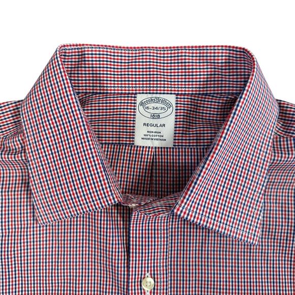Brooks Brothers Men's Regular Fit Non Iron Shirt Size 16 34/35 - Picture 5 of 6